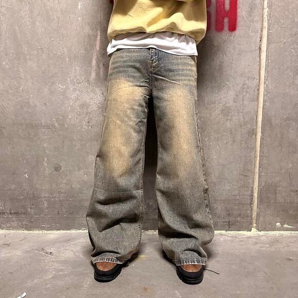 TAN DESERT WIDE LEG BAGGY WAIST 34 MODELED